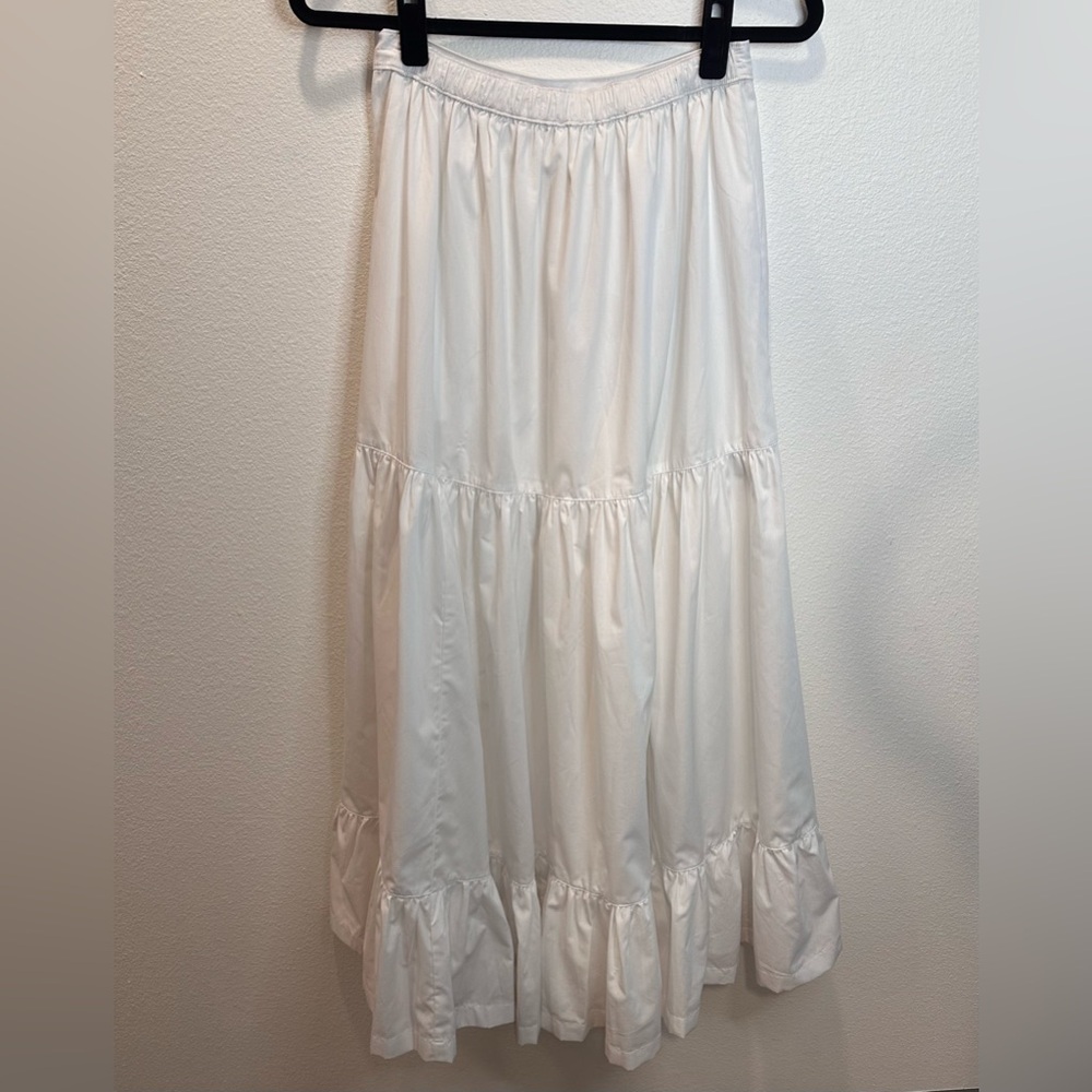 Abercrombie & Fitch White Bubble Midi Skirt